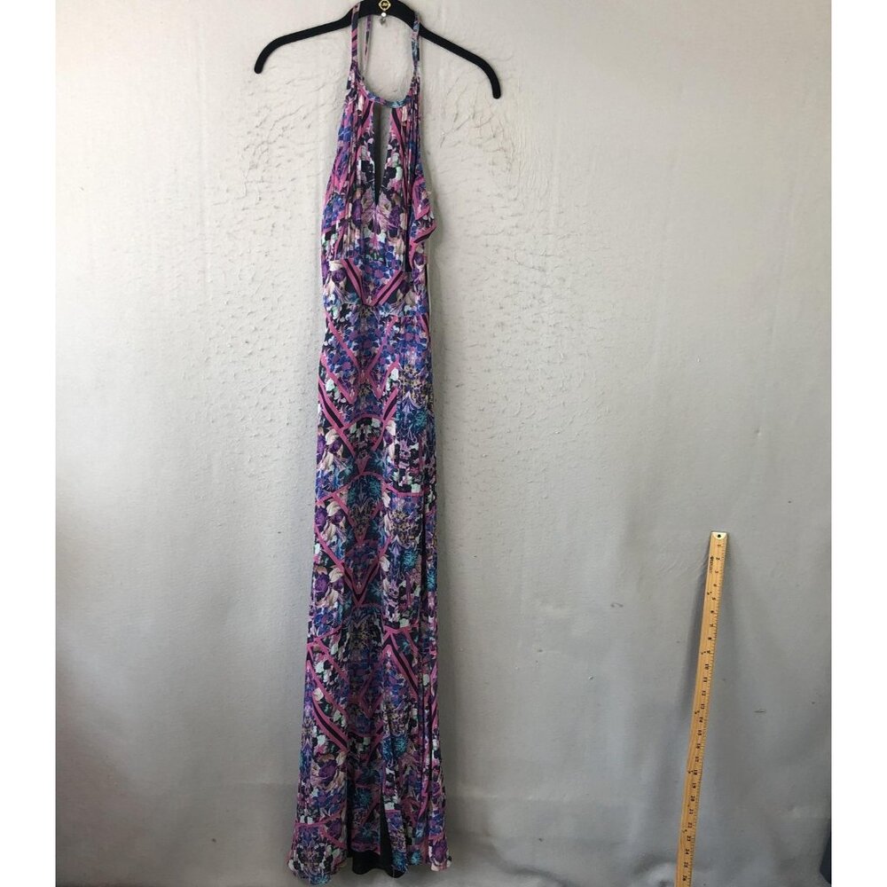 Nicole Miller Dress Womens 4 Halter Maxi Floral Wedding Party Formal Event - Picture 2 of 16